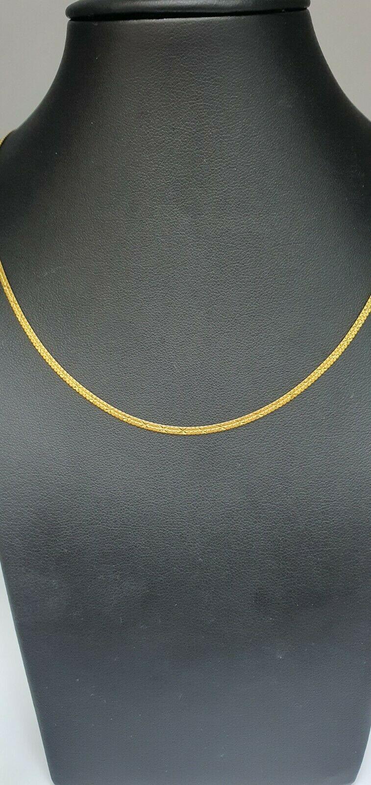 22ct Yellow Gold Mens/Ladies Fancy Flat Chain Necklace 18'' inch Hallmarked