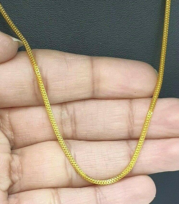 22ct Yellow Gold Mens/Ladies Fancy Flat Chain Necklace 18'' inch Hallmarked