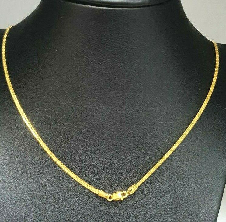 22ct Yellow Gold Mens/Ladies Fancy Flat Chain Necklace 18'' inch Hallmarked