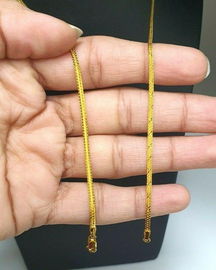 22ct Yellow Gold Mens/Ladies Fancy Flat Chain Necklace 18'' inch Hallmarked