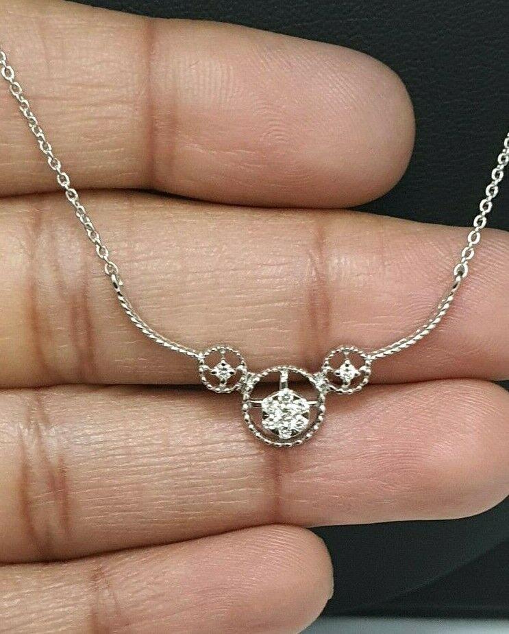 18ct White Gold Diamond  Chain Necklace 0.15cts