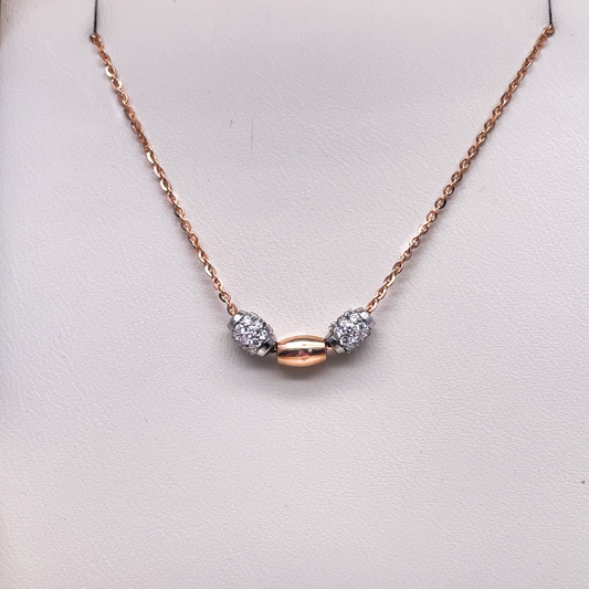 18Carat Rose Gold Diamond Fancy Chain Necklace 0.38 Carats  H/SI 18'' inches