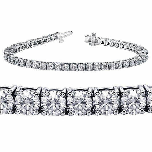 14ct White Gold Diamond Tennis Bracelet 4-Claw 5.30cts