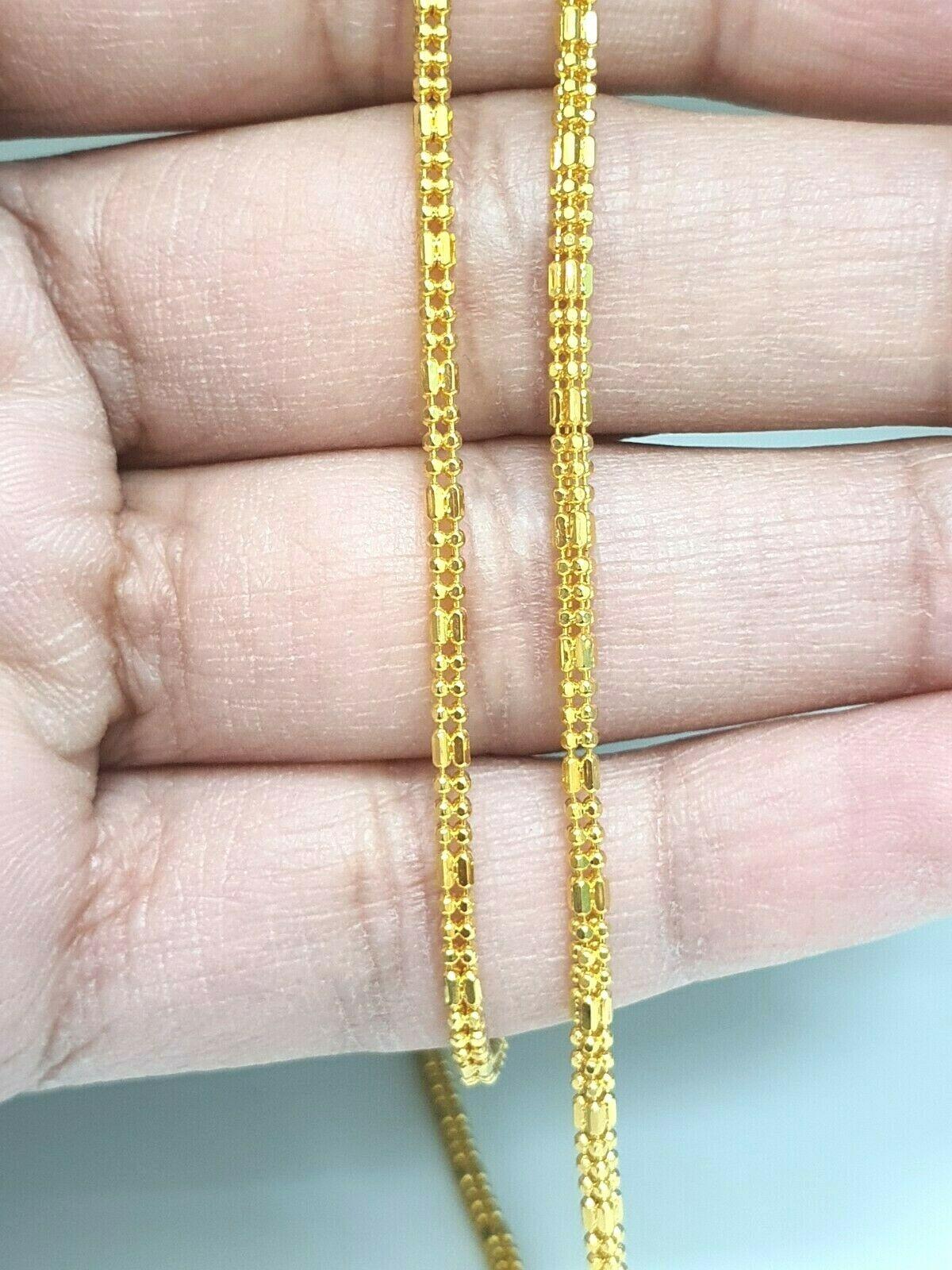 22 Inches 22k Yellow Gold Handmade Fabulous Hollow Lotus Chain Necklace  Excellent Gold Unisex Chain Ch144 - Etsy | Mens gold chain necklace, Gold  chain jewelry, Gold chain design