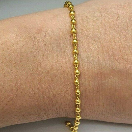 18ct Yellow Gold Baby Bracelet Gold Beads (Maniya / Manka / Nazariya)