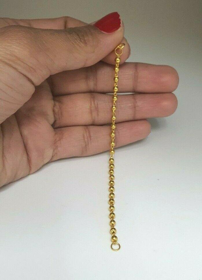 18ct Yellow Gold Baby Bracelet Gold Beads (Maniya / Manka / Nazariya)