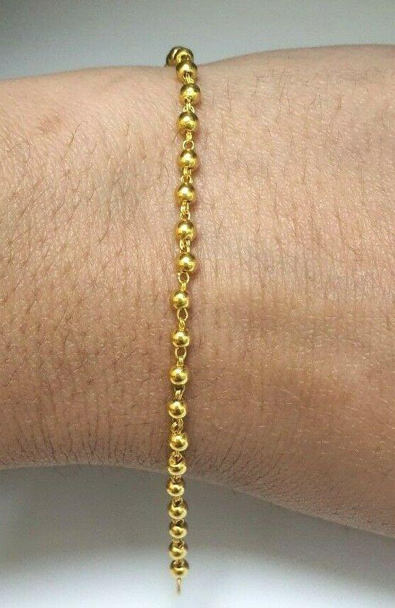 18ct Yellow Gold Baby Bracelet Gold Beads (Maniya / Manka / Nazariya)