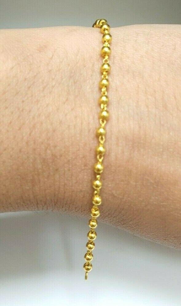 18ct Yellow Gold Baby Bracelet Gold Beads (Maniya / Manka / Nazariya)