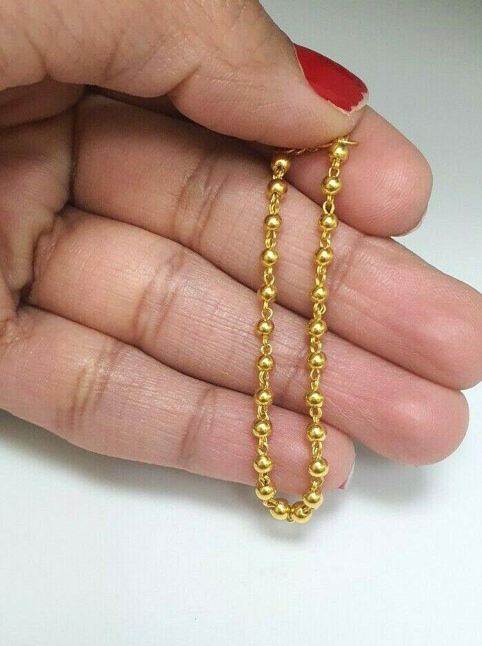 18ct Yellow Gold Baby Bracelet Gold Beads (Maniya / Manka / Nazariya)