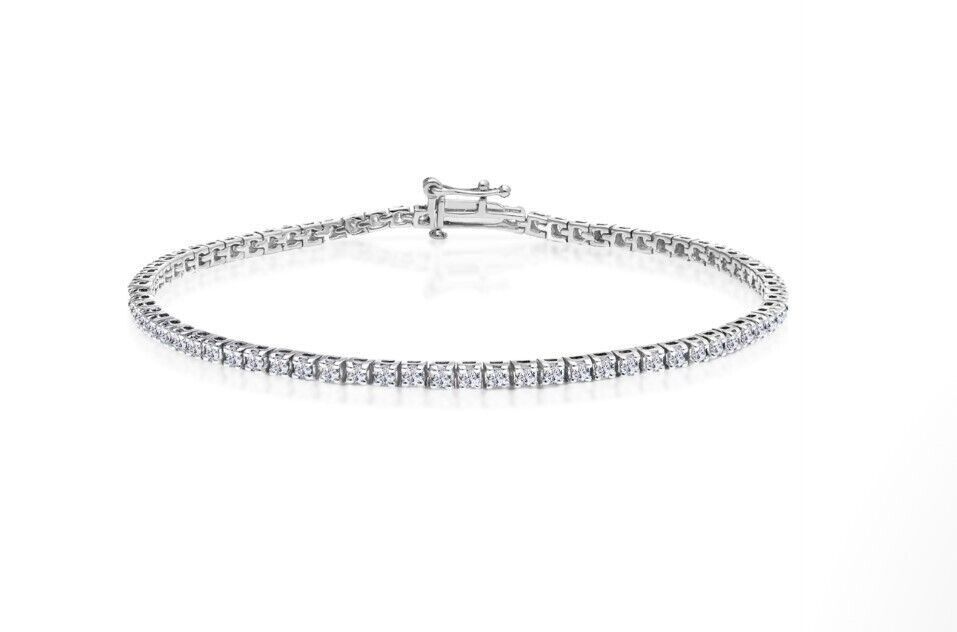 14ct White Gold Diamond Tennis Bracelet 4 Claw 0.91 carats