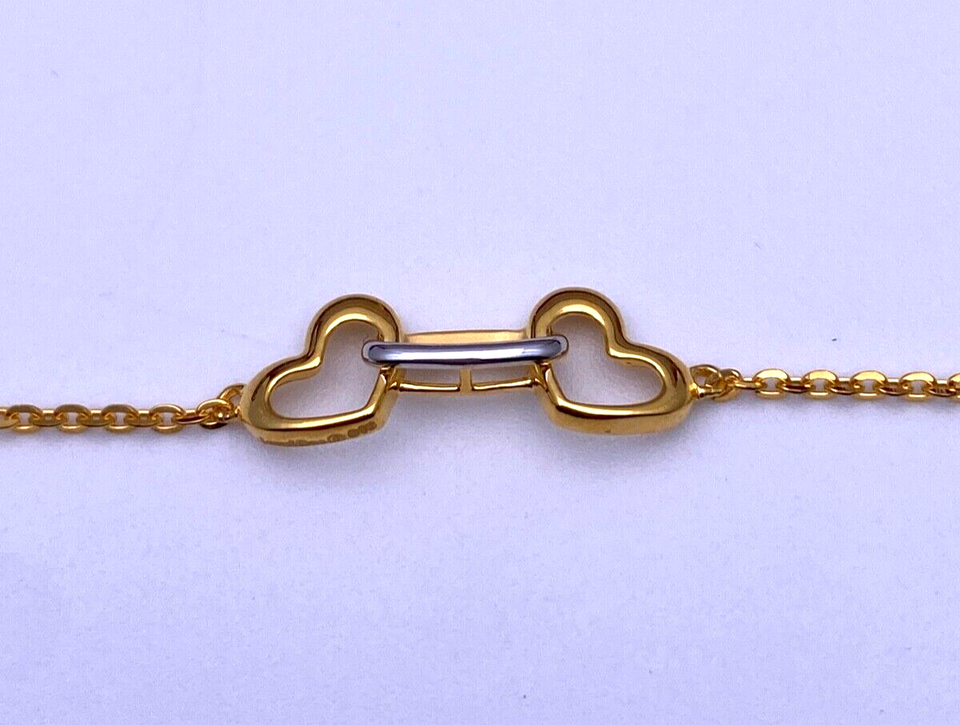 22ct Yellow Gold Fancy Heart Ladies Bracelet 7'' inches 916