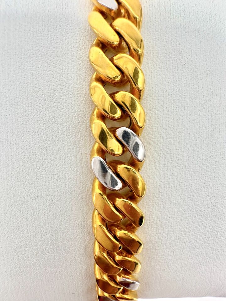 22ct / 22K Yellow Gold Curb Gents / Mens Bracelet 8'' inches 916