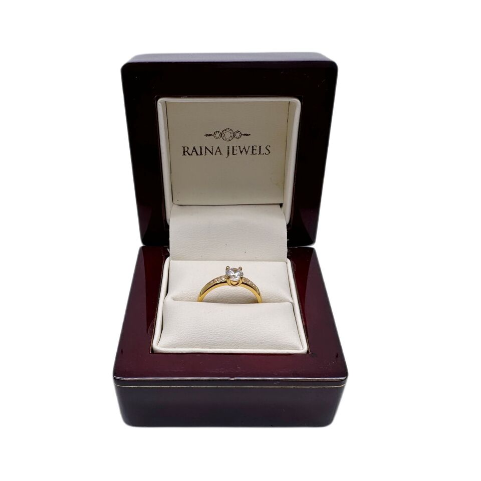 22ct Yellow Gold & Round Cubic Zirconia Solitaire Ring, 2.34gm