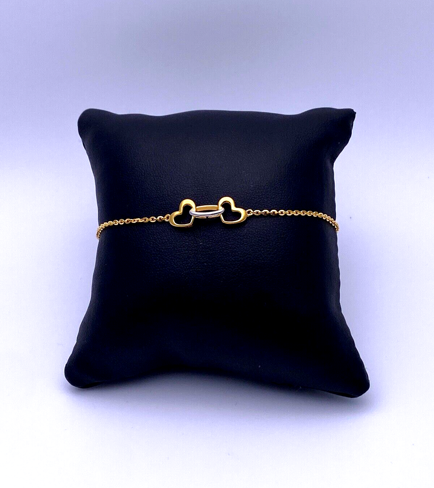 22ct Yellow Gold Fancy Heart Ladies Bracelet 7'' inches 916